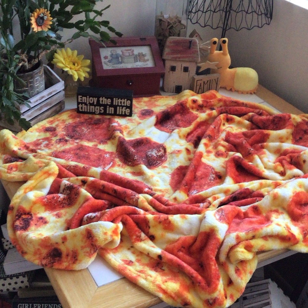 Fun Pepperoni Pizza Throw Blanket